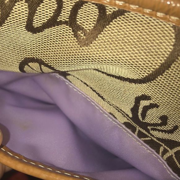 COACH Tan Horse Carriage Embroidered Canvas Brown Leather Crossbody Shoulder Bag - Picture 14 of 16